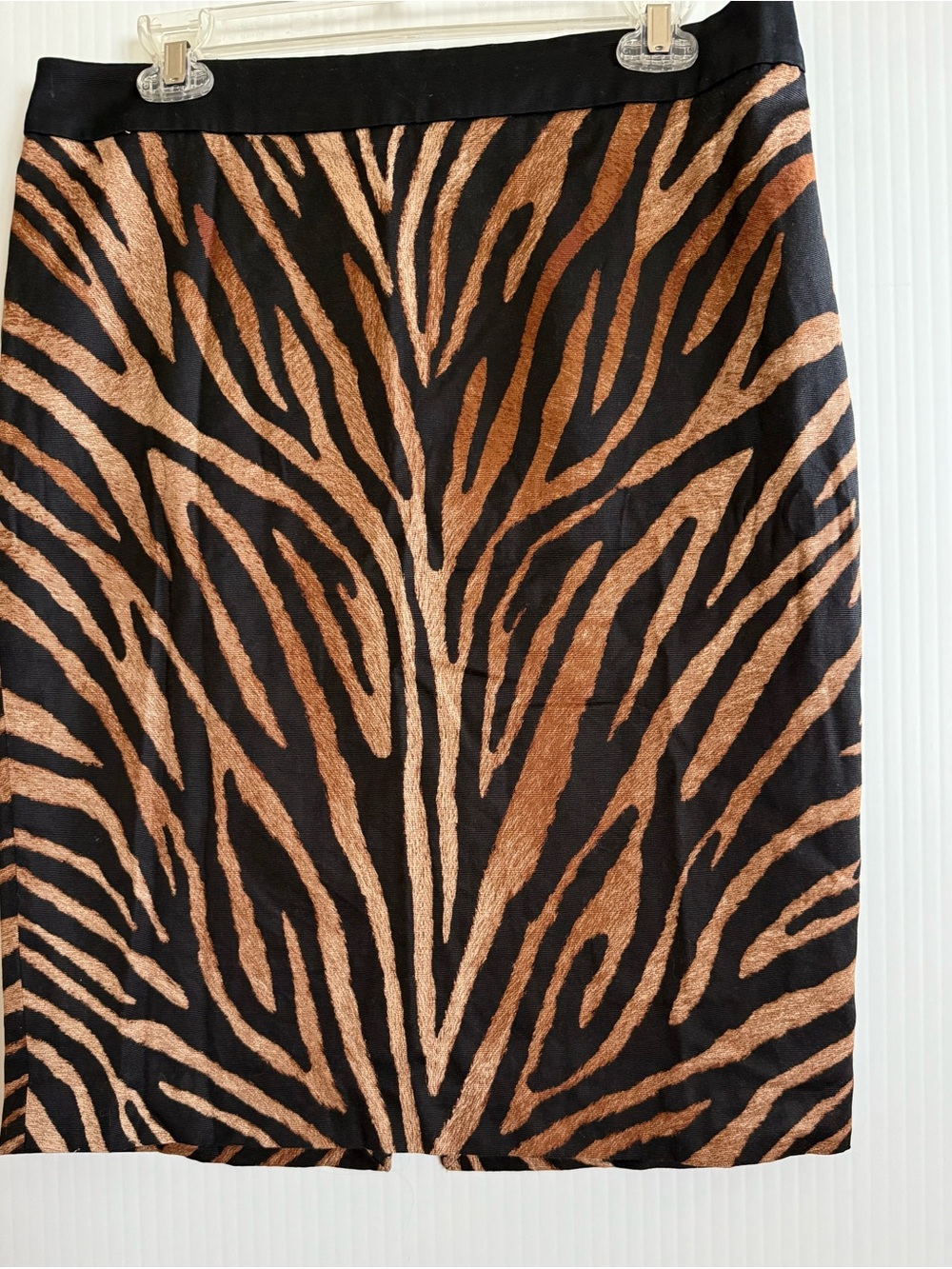 White House Black Market Black and Brown Animal Print Pencil Skirt Size 12